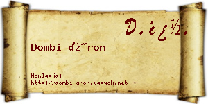 Dombi Áron névjegykártya